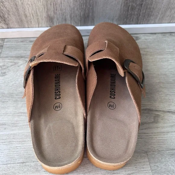 Cushionaire Platform Clogs Women’s 9 Camel Footbed Neutral Minimalist Fall New - Picture 4 of 10